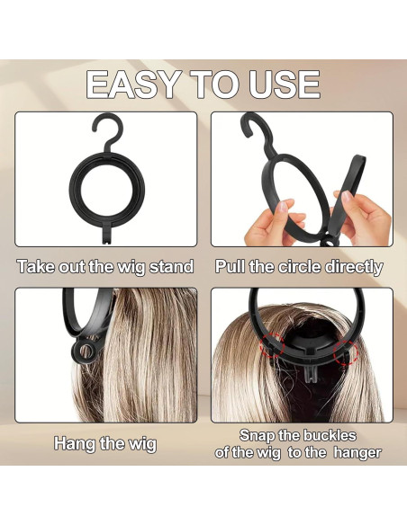 Soportes de Peluca Plegables 5Pcs XIIMENALU - Blanco