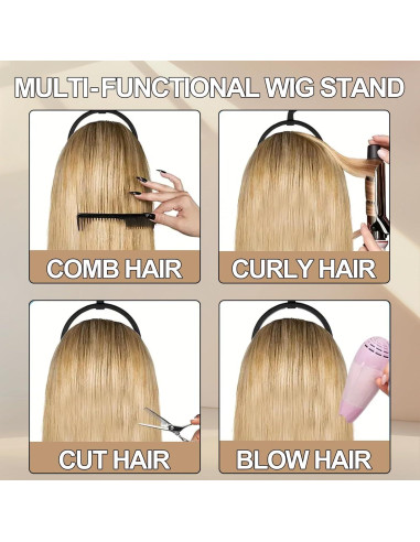 Soportes de Peluca Plegables 5Pcs XIIMENALU - Blanco