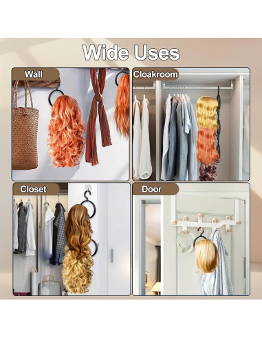 Soportes de Peluca Plegables 5Pcs XIIMENALU - Blanco