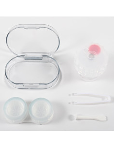 Estuche para Lentes de Contacto Lolocor Azul con Limpiador y Kit 2