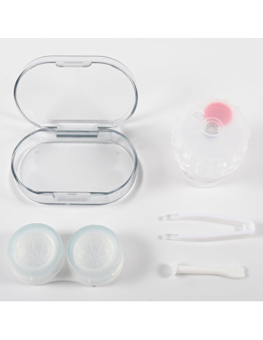 Estuche para Lentes de Contacto Lolocor Azul con Limpiador y Kit