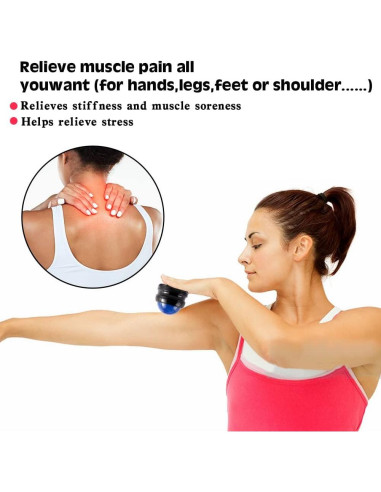 2 Pelotas de Masaje Duras Abnaok con Púas y Manual