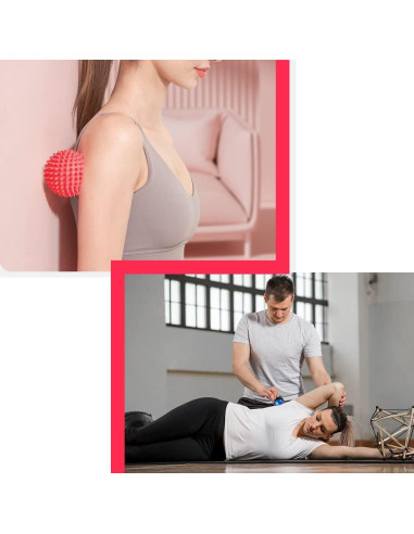 2 Pelotas de Masaje Duras Abnaok con Púas y Manual