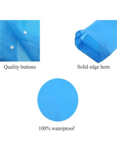 Poncho de Lluvia Reutilizable para Niños Nyicey - Azul y Blanco 2