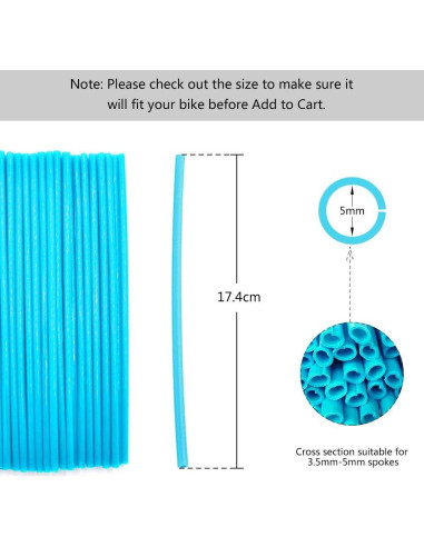 Cubiertas de Radios Universales Keenso 36 Piezas Azul Claro