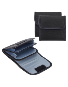 Funda de Filtro de Lente PATIKIL 3 Bolsillos 82mm Negra