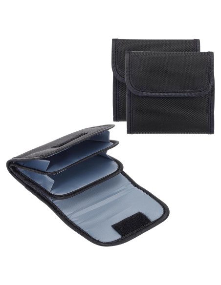 Funda de Filtro de Lente PATIKIL 3 Bolsillos 82mm Negra