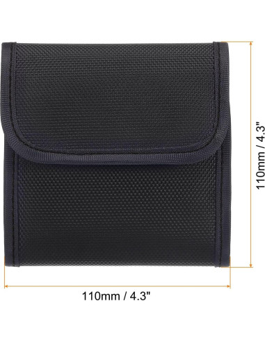 Funda de Filtro de Lente PATIKIL 3 Bolsillos 82mm Negra