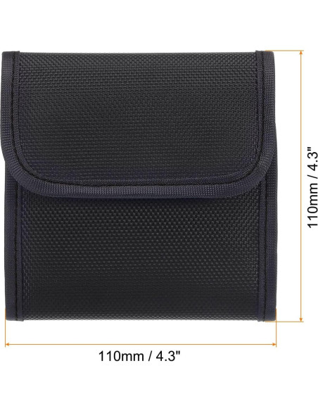 Funda de Filtro de Lente PATIKIL 3 Bolsillos 82mm Negra