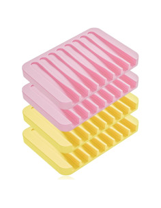 Paquete de 4 bandejas de jabón de silicona Chengcan - Antideslizante