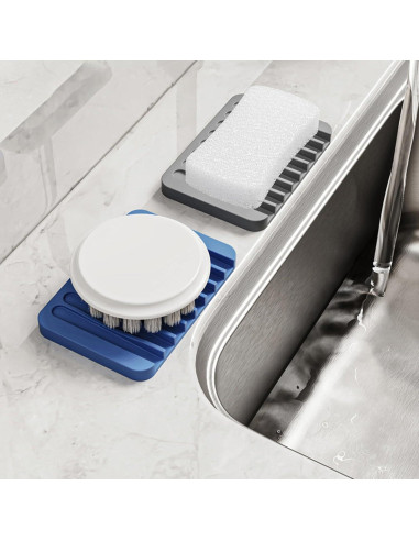 Paquete de 4 bandejas de jabón de silicona Chengcan - Antideslizante