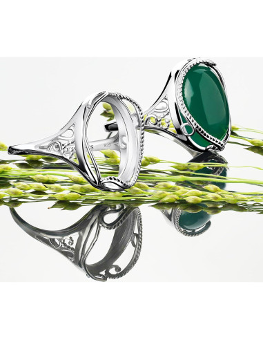 Anillo en Blanco de Plata Esterlina 925 Jewelets 13x18mm DIY