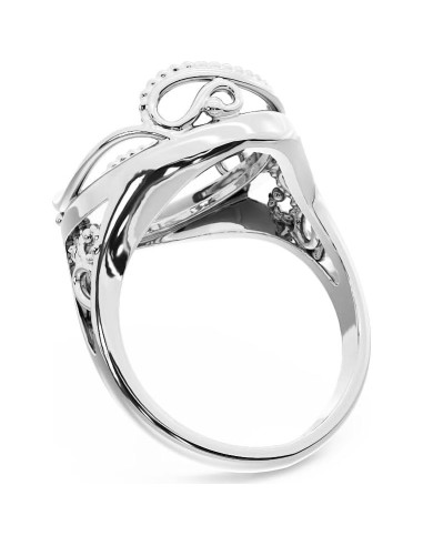 Anillo en Blanco de Plata Esterlina 925 Jewelets 13x18mm DIY