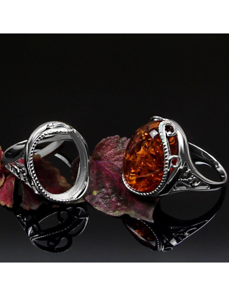 Anillo en Blanco de Plata Esterlina 925 Jewelets 13x18mm DIY