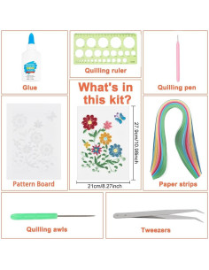Kit de Quilling de Papel WEBEEDY Flores para Adultos DIY 2