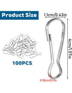 100 Clips de Resorte de Metal para Poste de Bandera Gsbnjuy 2