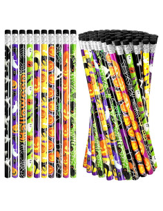 100 Lápices de Halloween con Borradores Qyyiguf - 10 Estilos