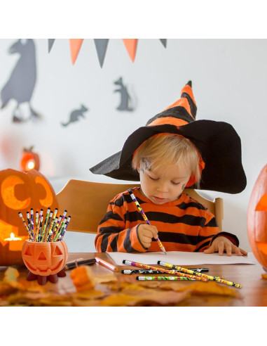 100 Lápices de Halloween con Borradores Qyyiguf - 10 Estilos