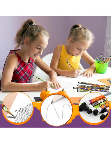 100 Lápices de Halloween con Borradores Qyyiguf - 10 Estilos