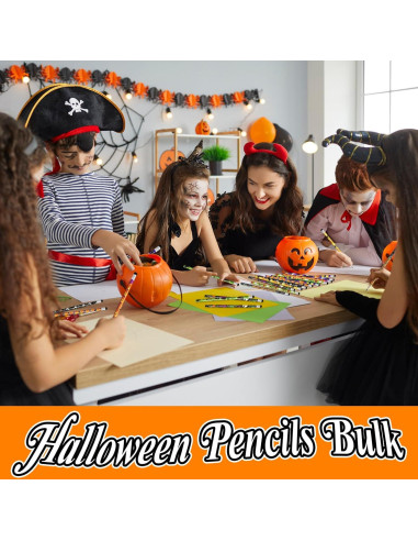 100 Lápices de Halloween con Borradores Qyyiguf - 10 Estilos