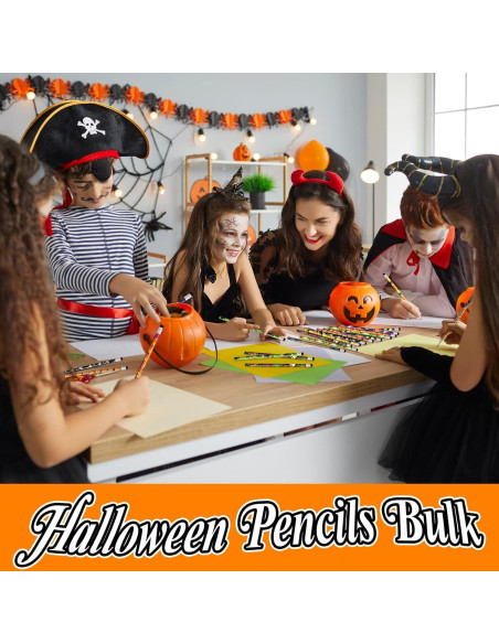 100 Lápices de Halloween con Borradores Qyyiguf - 10 Estilos