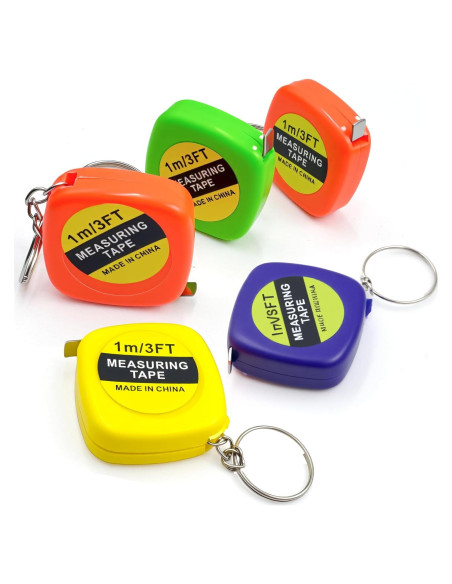 Llaveros Cinta Métrica PROLOSO 1m Retráctil Paquete 20 Unidades