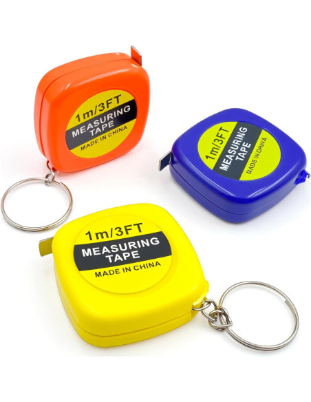 Llaveros Cinta Métrica PROLOSO 1m Retráctil Paquete 20 Unidades