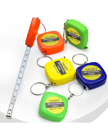 Llaveros Cinta Métrica PROLOSO 1m Retráctil Paquete 20 Unidades