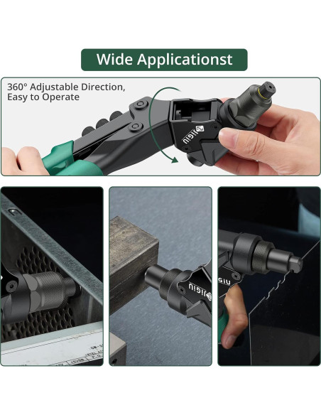 JiGiU Herramienta Remachadora 3 en 1 con 40 Remaches y Tuercas