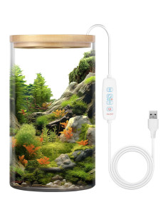 Terrario de Escritorio POPRHINO 15x25 cm con Luz LED Ajustable 2