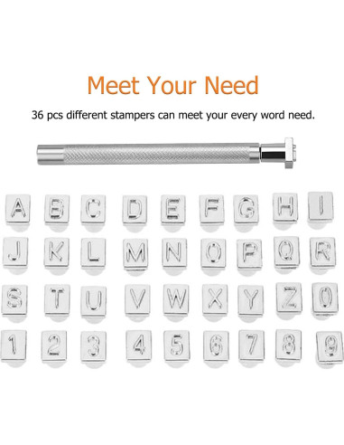 Juego de Sellos de Letras y Números YUENTOEN 36 Piezas 6mm