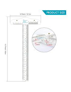 Regla T Acrílica Briartw 30 cm Doble Cara Transparente 2