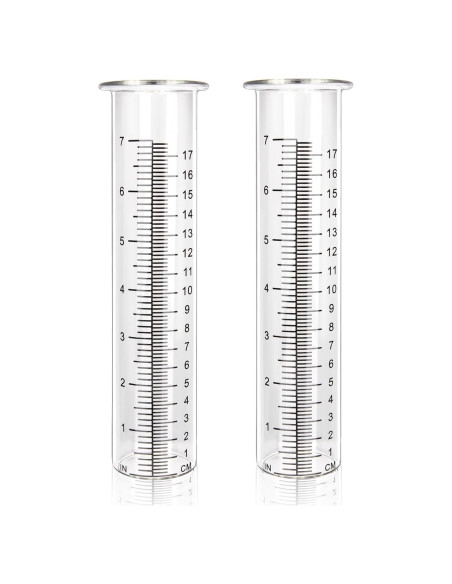 Paquete de 2 Medidores de Lluvia de Vidrio Neowah 20.96cm