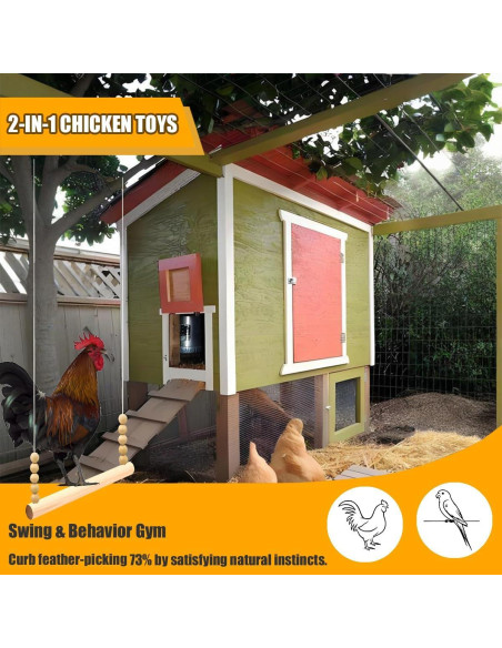 Columpio para Gallinas TARANDUS 40 cm Madera Natural Ajustable