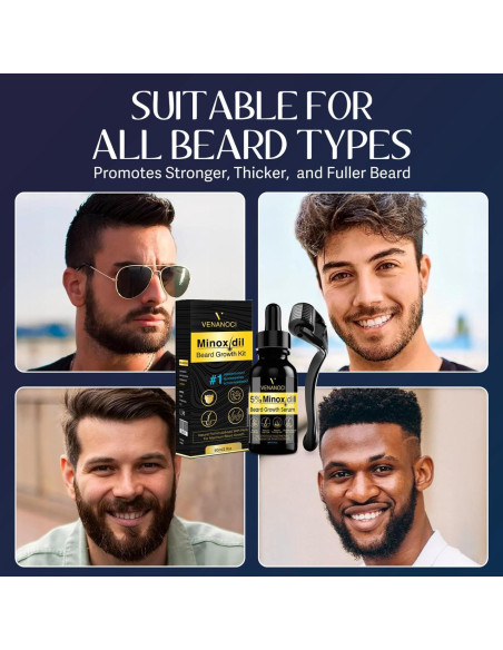 Kit Crecimiento Barba y Cabello Venanoci 60 ml - 5% Minoxidil