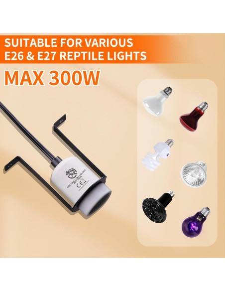 Soporte de Lámpara de Calor Cerámica REPTI HOME 300W