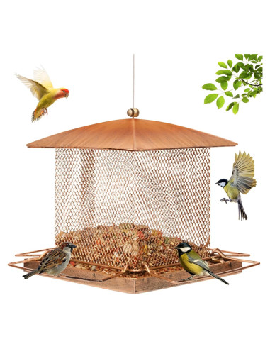 Comedero para Aves Buseeau de Metal 1.58kg Colgante Oro