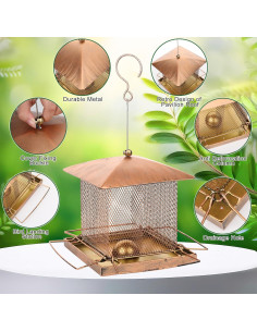 Comedero para Aves Buseeau de Metal 1.58kg Colgante Oro 2