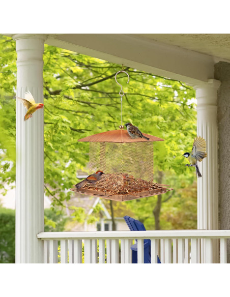 Comedero para Aves Buseeau de Metal 1.58kg Colgante Oro