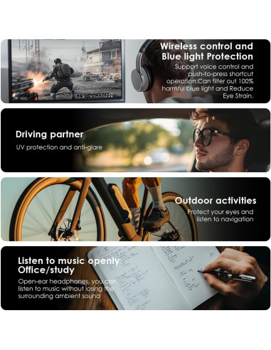 Gafas Inteligentes GetD con Bluetooth 5.4 y Lentes UV