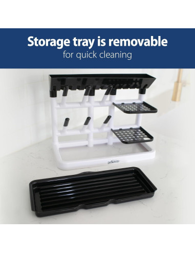 Torre de Secado Dr. Brown's Rosa con Cepillos para Biberones