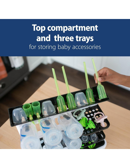 Torre de Secado Dr. Brown's Rosa con Cepillos para Biberones