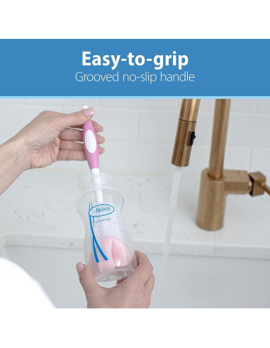 Torre de Secado Dr. Brown's Rosa con Cepillos para Biberones