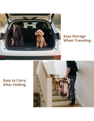 Carrito Plegable para Mascotas EltraWors Caqui 22 kg