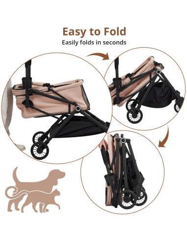 Carrito Plegable para Mascotas EltraWors Caqui 22 kg
