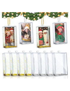 12 Marcos de Foto Flotantes Navidad Wonderjune 6 Dorados 6 Plateados