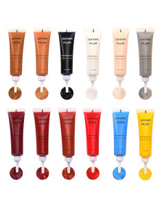 Kit de Reparación de Cuero Kenbry 12 Colores 20ml