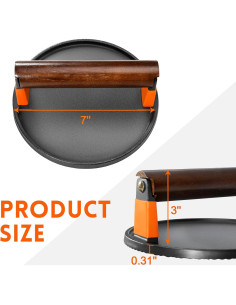 Prensa de Hamburguesas GGC de Hierro Fundido 18 cm con Mango de Madera 2