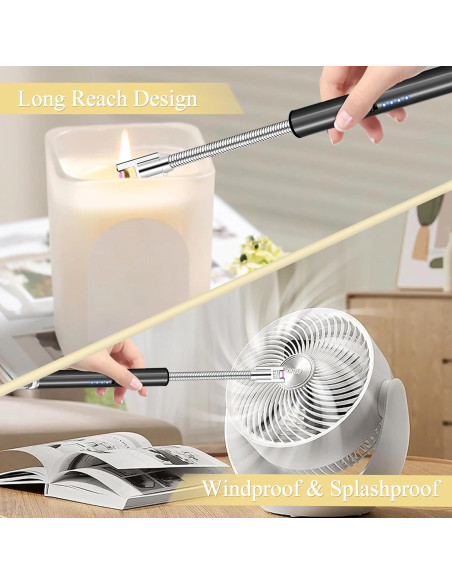 Encendedor Eléctrico Koulate Negro Recargable Tipo C 360