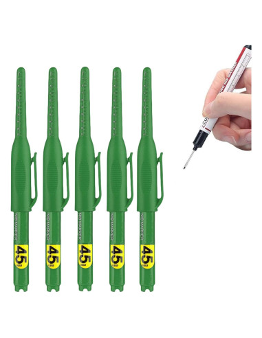 5 Marcadores de Cabeza Larga Genérico 20mm Impermeables Verde